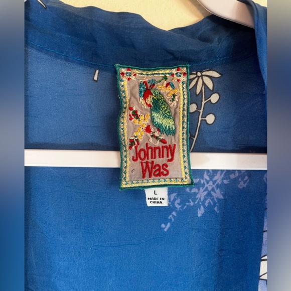 Johnny Was Petite Dolce Long-Sleeve Floral-Print Georgette Kimono Size L - Picture 4 of 7